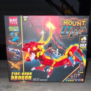 NEW, BLOCK TECH - MOUNT UP! -FIRE-BORN DRAGON- Building Block Set 203 Pieces